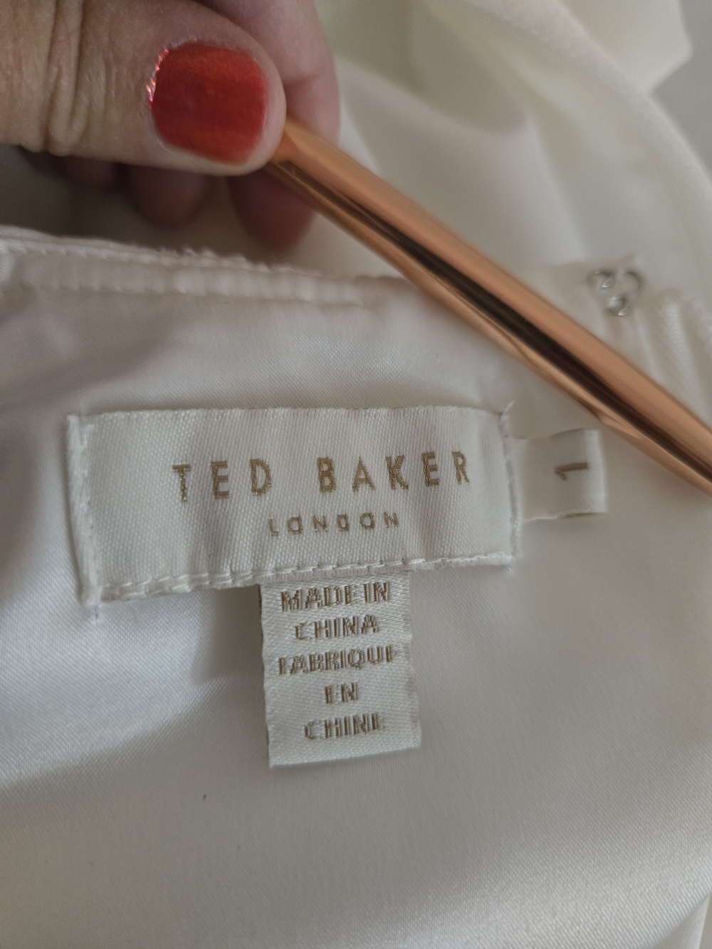 Ted Baker Cream and Light Blue Midi Dress with Pink Floral Print - Picture 5 of 10
